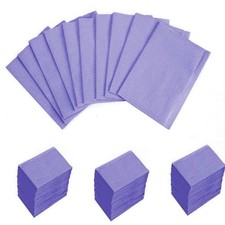 KingWei 13" x 18" Dental Bibs Disposable Pack of 125,Soft and purple