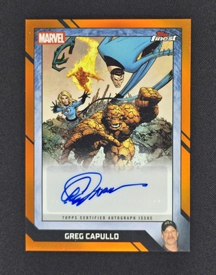 2026 Topps Finest Fantastic Four Greg Capullo Artist Auto Orange Refractor /25