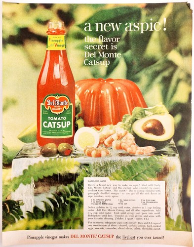 1960 Del Monte Catsup Ketchup Advertisement Condiments Aspic Recipe DWII28 - Picture 2 of 2