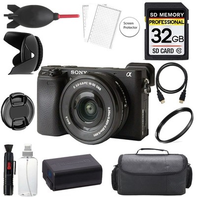 Sony Alpha a6400 Camera w/ 16-50mm Lens + 32GB + Bag+ UV Filter- Basic Kit