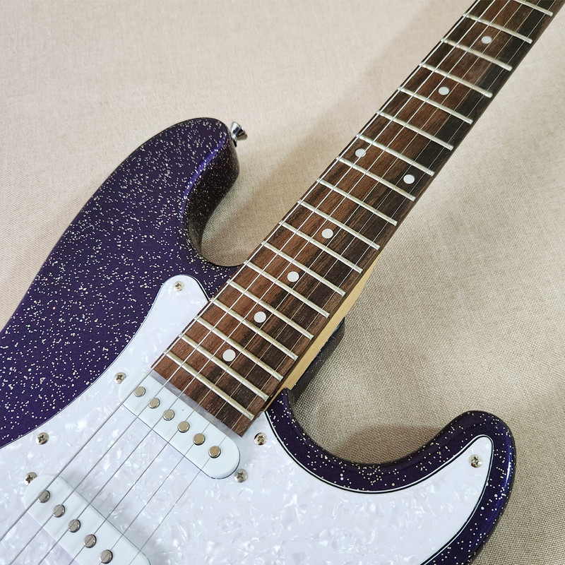 ST Electric Guitar Mahogany BD White Pearl Pickguard Maple Neck Metallic Purple