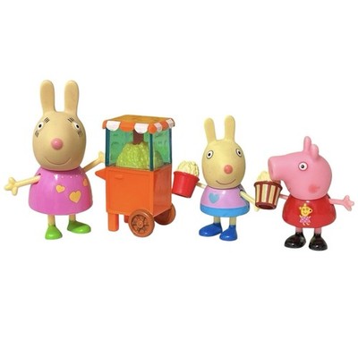 GC Rare Popcorn Stand + popcorn Rebecca Rabbit & Popcorn Peppa Pig + Miss Rabbit