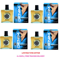 4 X 100ml Denim ORIGINAL Aftershave Lotion 100ml Woody Aromatic fragrance men