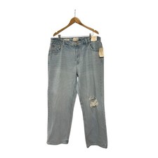 NWT Ava  Viv Jeans Womens Denim Mid Rise 90s Straight Stretch Baggy 17