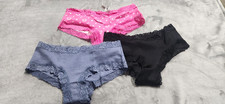 NWT Victoria's Secret PINK Wink Lace-Trim Cheeky Panties 3 Pairs Size L