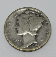 1944 Mercury Dime Silver Winged Liberty Head Philadelphia Mint Estate Coin