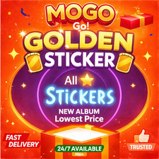  GOLD Sticker Available MOGO Stickers SUPER FAST DELIVERY  For Monopoly Go  24/7