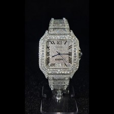 Silver Tone Square Roman Numeral Dial Quartz ...