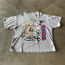 St. Louis blues hockey vtg ash grey short sleeve tshirt QT5254