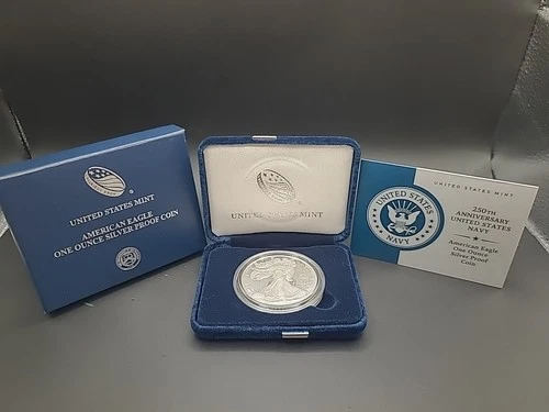 2025 S 250th Anniversary US Navy American Eagle One Ounce Silver Proof Coin %