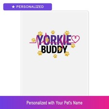 Custom Yorkshire Terrier Yorkie Paw Print Heartbeat Magnet Easter Gift