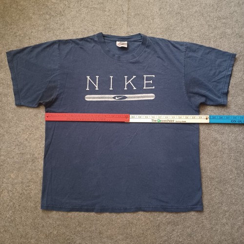 Vtg Nike T Shirt Men Large Blue Center Swoosh Logo Spellout Short Sleeve 90s USA by Nike, Size L, $30.67 - Photo 4