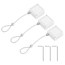 3Pcs Retractable Remote Control Tether Remote Cable Lock White Rope Locks 