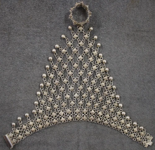 Vintage Sterling Silver .925 Chainmail Ring Bracelet 42.47g adjustable size