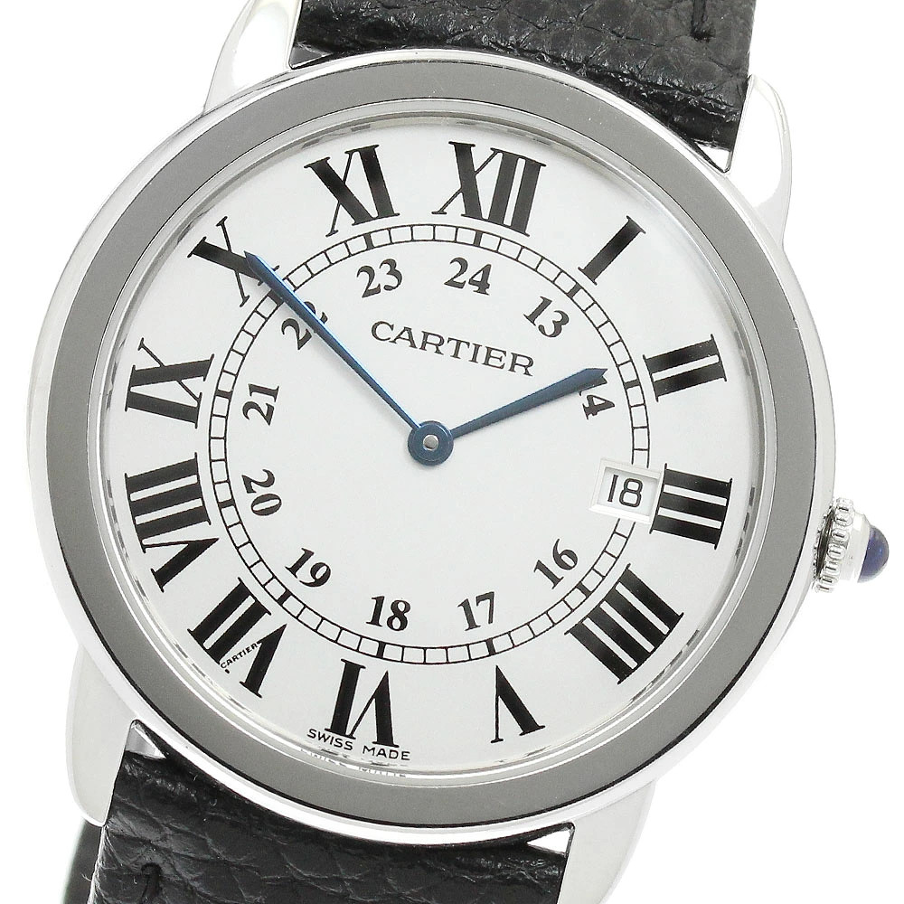 CARTIER W6700255 Ronde Solo LM Date Quartz Men's _961752 Authentic From Japan