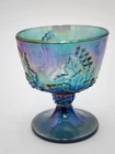 Vintage Indiana Glass Harvest Grape Carnival Blue Sugar Bowl