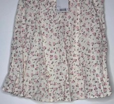 NWT Pink floral midi skirt with elastic waistband