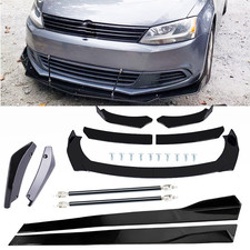 For Vw Scirocco R-line Front Bumper Spoiler Splitter Glossy Black Side Skirt