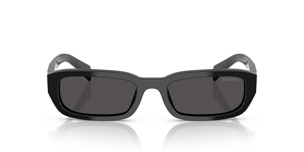 PRADA Sunglasses Black PRB06S 16K08Z Symbole Rectangle Square Gray