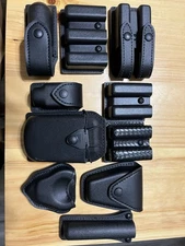 Safariland Slimline STX Tactical Duty Gear Lot Handcuff, Magazine, Baton, Radio