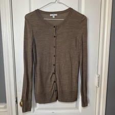 Gap Brown Long Sleeve Button Front Cardigan Sweater Round Neck Women's Size S