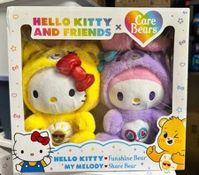 Care Bears x Hello Kitty Plush 2 Pack - Hello Kitty as Funshine Bear My Melody