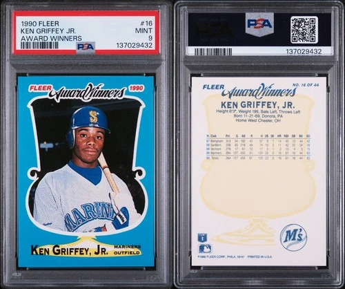 1990 Fleer Ken Griffey Jr Award Winners #16 PSA 9 MINT