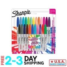 Sharpie Color Burst 24 Fine Tip Permanent Markers - Brilliant Colors & Quick-Dry