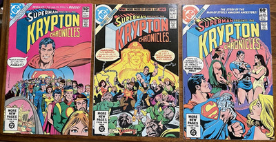 Vintage Superman Krypton Chronicles #1-3 DC Comics 1981 limited mini-series set