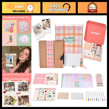 DIY Scrapbook Kit - 80 Page Photo Album Holds 300 Photos, Stickers, Pens Tape