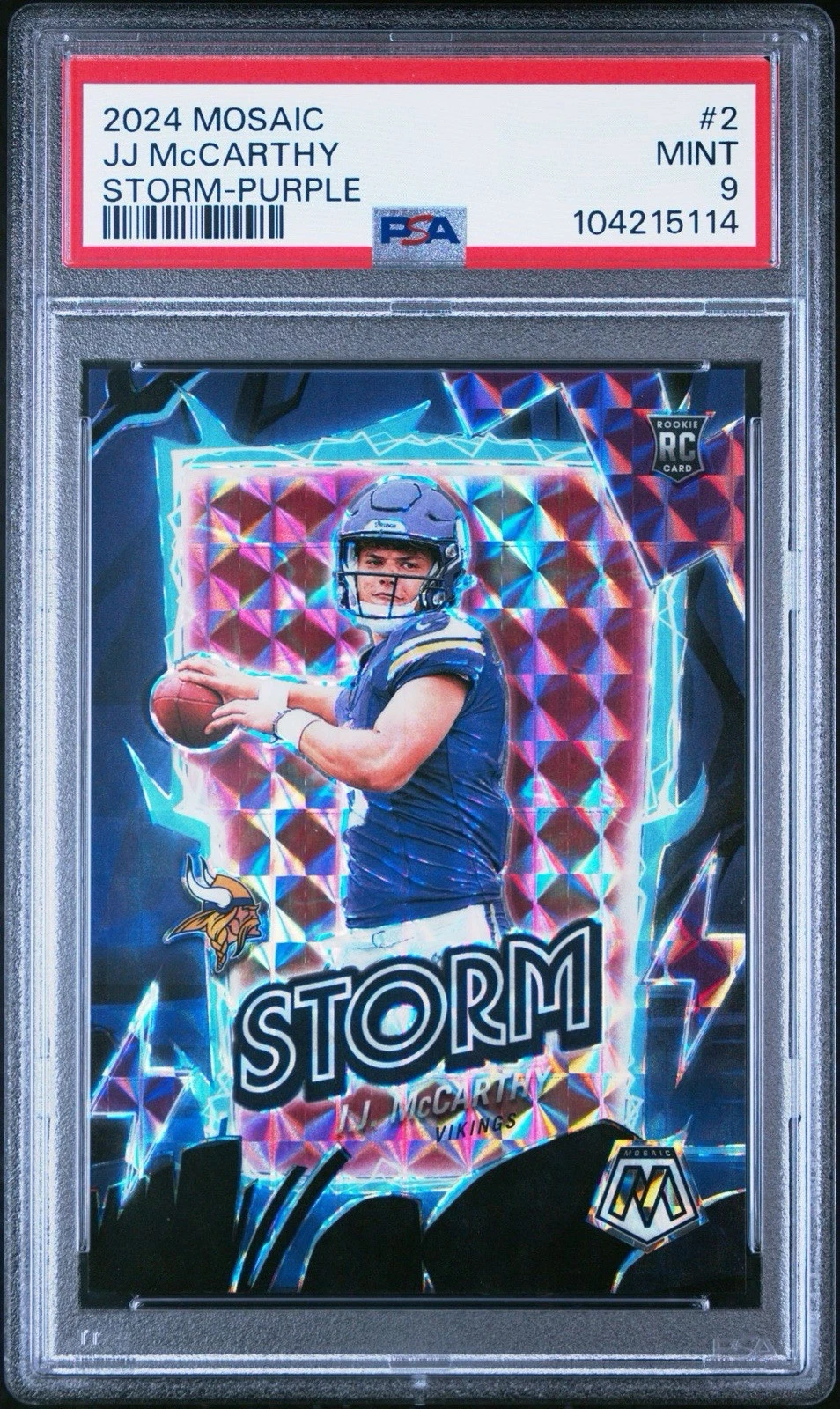 JJ McCarthy Panini Mosaic Storm #2 Purple