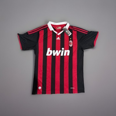 2009/10 Beckham AC Milan Adidas Home Jersey Size XL