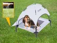 Elevated Dog Bed with Canopy, Outdoor Dog Bed Cot with Removable Shade Tent, ...