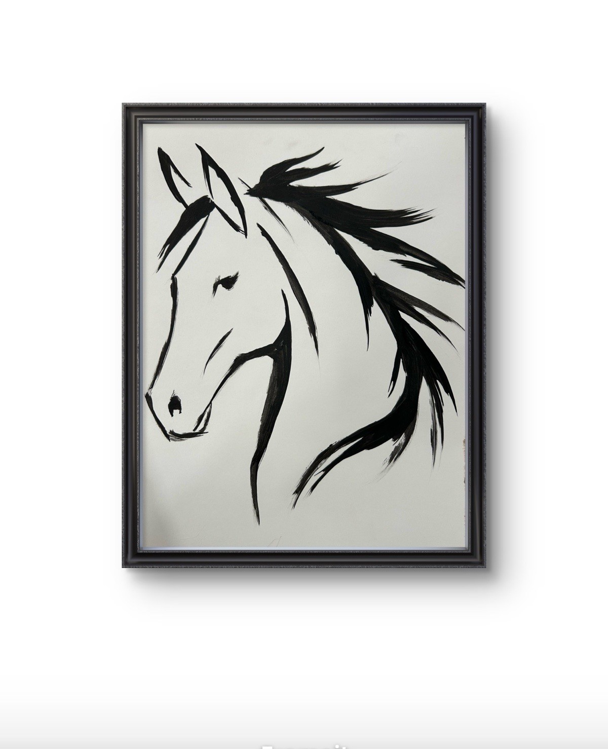 Original Abstract Horse Painting 9x12 paper Modern Wall Art Home Decor Signed
