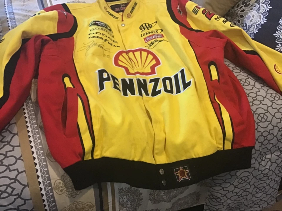 Autographed Kurt Busch Nascar Penzoil yellow Jacket - Image 2 of 4