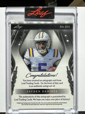 Jayden Daniels💥💥2025 Leaf Metal Sports Heroes SEALED Auto Red