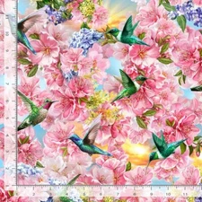 Hummingbird Hummingbirds Floral 3323 Digital Timeless Durable Cotton Fabric