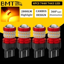 4x 7443 7440 LED Front Rear Turn Signal Light Bulbs For Toyota RAV4 2006-2023