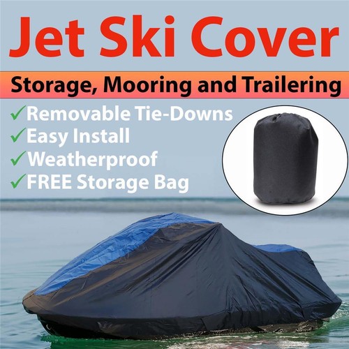 Cubierta de moto acuática para Sea Doo SeaDoo Spark 3 Up 900 ACE 2014-2022 JetSki negro-azul - Imagen 3 de 6