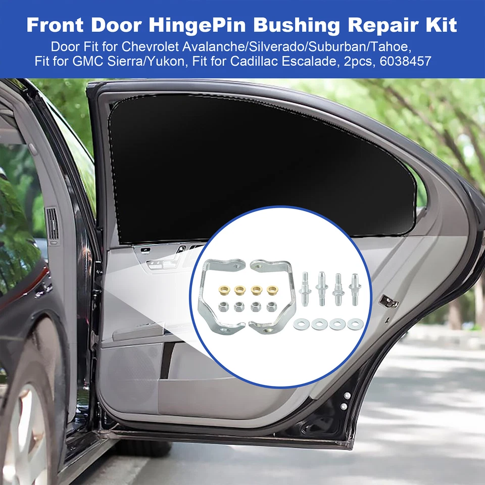 Kit de pasador y buje de bisagra de puerta para GMC Sierra 1500 99-06 conductor delantero y pasajero Foto 3 de 4