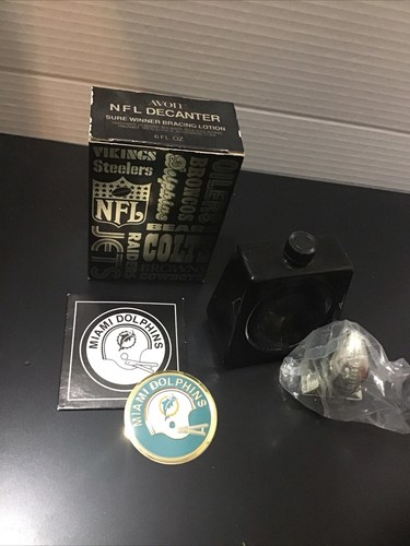VINTAGE Miami Dolphins Sure Winner Bracing Lotion Avon Decanter NFL - Picture 2 of 3