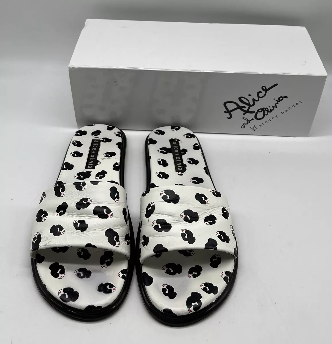 Alice Olivia Mini Stace Face Taleen Mule Slide Sandal in Black