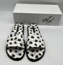 Alice Olivia Mini Stace Face Taleen Mule Slide Sandal in Black/White sz 7.5