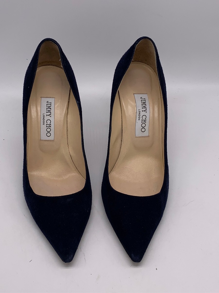 JIMMY CHOO ネイビー スエード パンプス 38 JIMMY CHOO/pumps/suède/navy/ladies/ジミーチュウ/パンプス