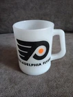 Vintage Philadelphia Flyers Fire King Milk Glass Mug Cup