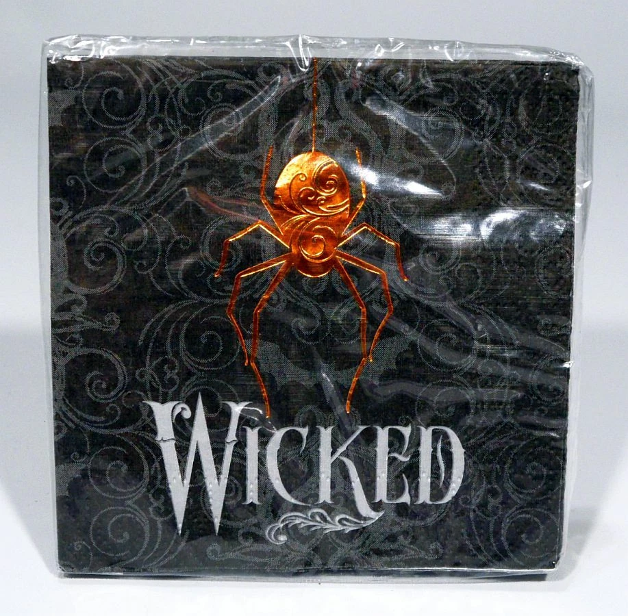 WICKED SPIDER HALLOWEEN PARTY KIT - 64 FOIL STAMPED LUNCH & BEVERAGE NAPKINS! - Image 2 of 4
