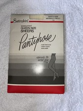 Vintage Satinskin Pantyhose Sandalfoot Sheer Soft Satin Sz Q Morning Frost 716