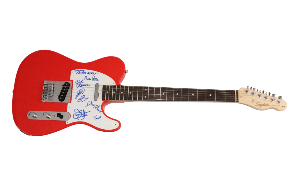 The Association Band Signed Autograph Red Fender Electric