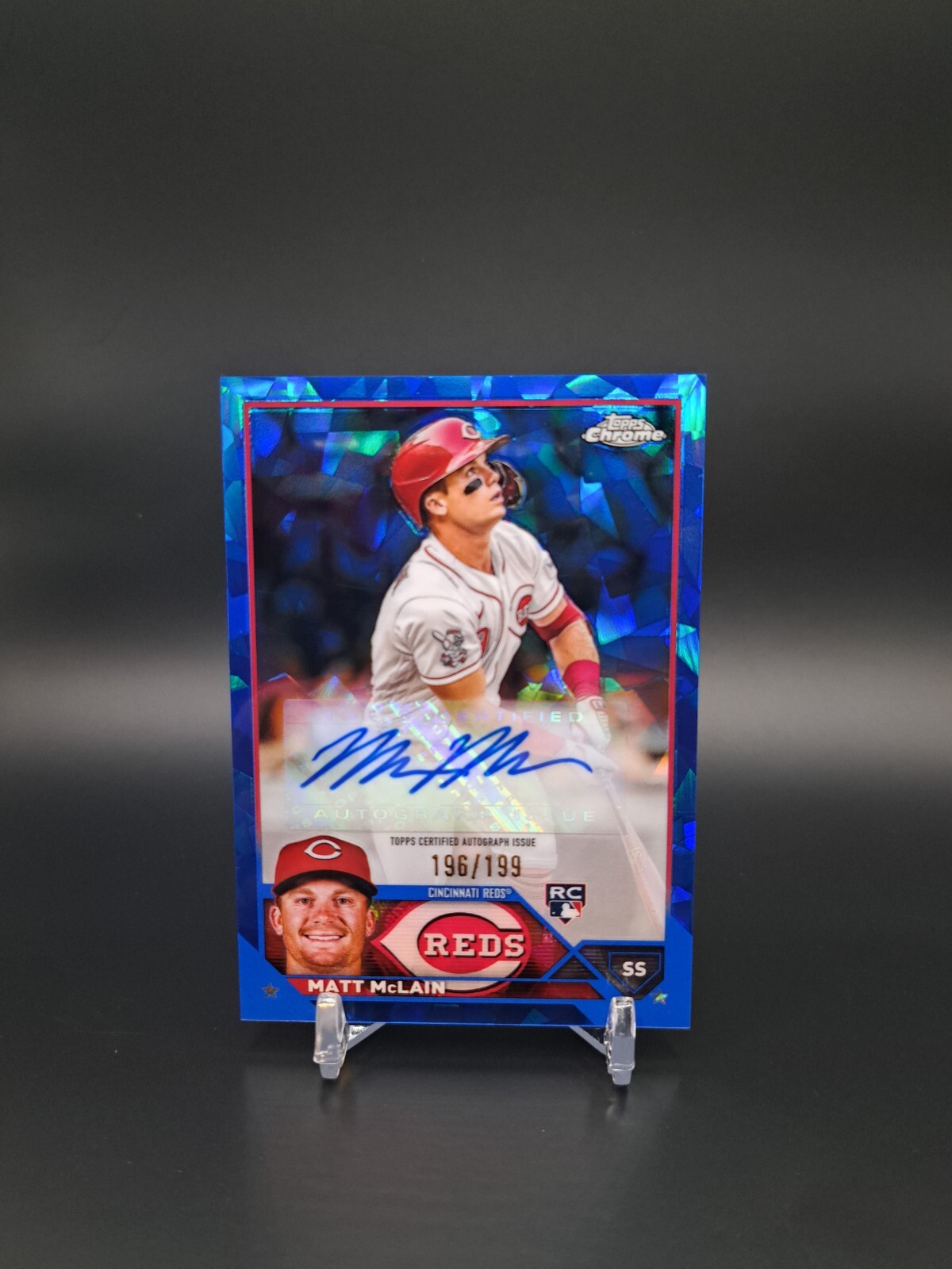 2023 Topps Chrome Update Series Sapphire Edition  Auto Matt McLain /199 (AU, RC)