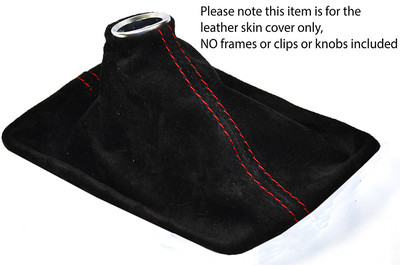 RED STITCHING SUEDE MANUAL SHIFT BOOT COVER FITS CORVETTE C7 2014-2016 ...
